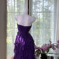 Lila Kurzes Homecoming-Kleid Rüschen Chiffon Ballkleid Abendkleid Partykleid gh4817