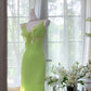Green Elegant Romantic Chiffon Long Homecoming Dress Prom Dress Evening Dress gh4400