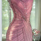 Pink Elegant Gorgeous Exquisite Beaded Tassel Midi/Short Tulle Chiffon Homecoming Dress Cocktail Party Dress Ball Dress Evening Dress Birthday Party Dress Prom Dress gh4086