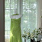 Romantisches grünes, exquisites, perlenbesetztes, kurzes Chiffon-Heimkehrkleid, Ballkleid, Abendkleid, Geburtstagspartykleid, gh4277