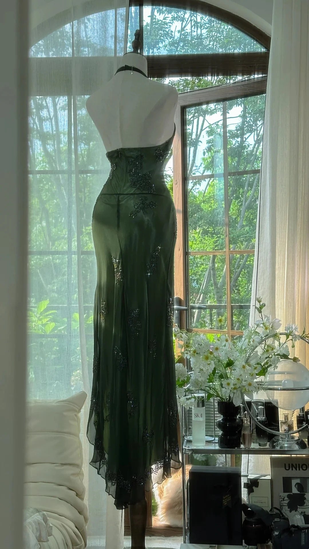 Dark Green Beaded Elegant Long Chiffon Ball Gown Evening Dress Party D girlhomeshops Dark Green Beaded Elegant Long Chiffon Ball Gown Evening Dress Party D girlhomeshops