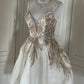 Robe de soirée courte à paillettes dorées et blanches, brillante, magnifique, mignonne, élégante et sophistiquée, style princesse, robe de bal, robe de soirée, gh4166