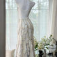 White Beaded Sparkling Ball Gown Long Chiffon Ball Gown Evening Gown Birthday Gown Wedding Gown gh4529
