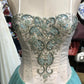 Blaues exquisites elegantes langes Tüll-Abendkleid Geburtstagspartykleid Ballkleid gh4281