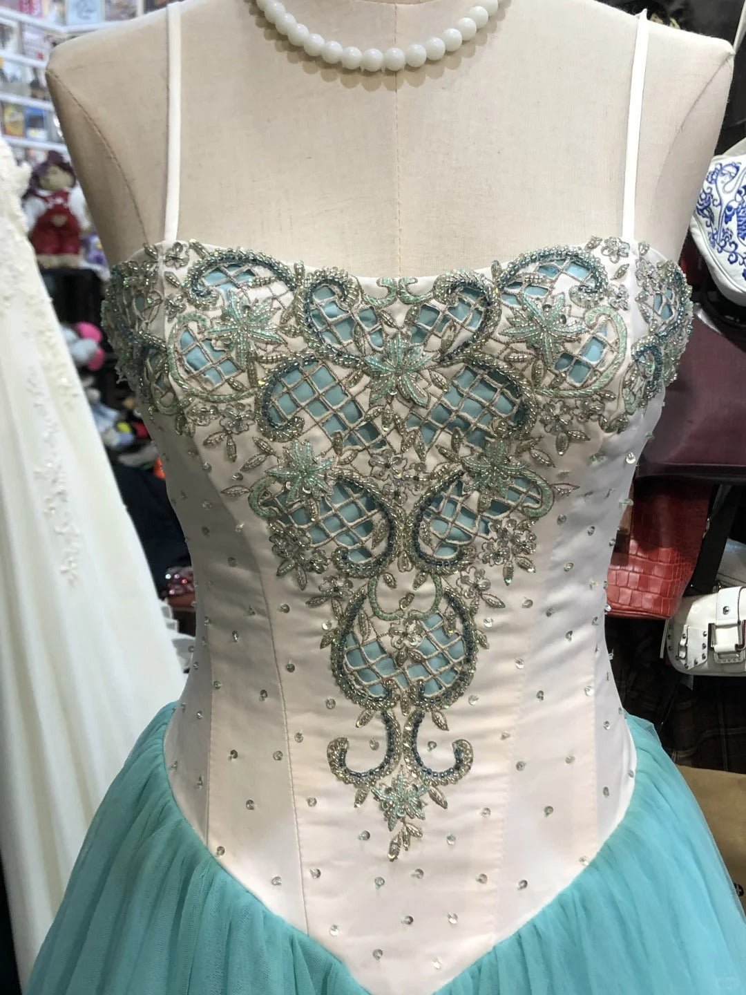 Blaues exquisites elegantes langes Tüll-Abendkleid Geburtstagspartykleid Ballkleid gh4281