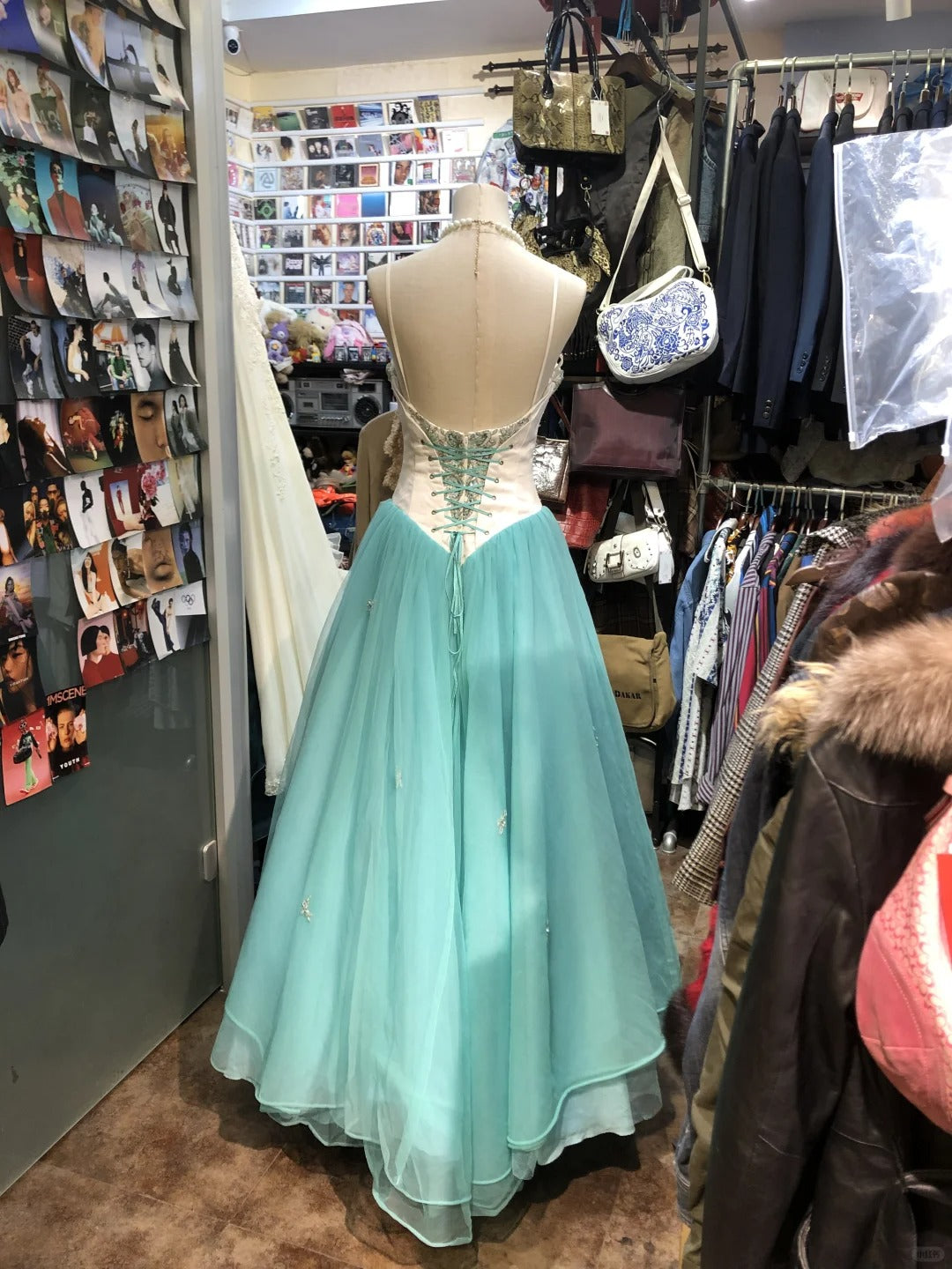 Blaues exquisites elegantes langes Tüll-Abendkleid Geburtstagspartykleid Ballkleid gh4281