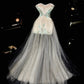 White gorgeous beaded long tulle ball gown evening dress gh4417