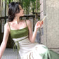 Girlhomeshops-Green gradient fashion long spaghetti strap satin new party dress gh5261