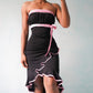 Robe de soirée élégante à volants avec nœud rose et ruban, tenue de soirée, de fête d'anniversaire, courte et mignonne, gh3236
