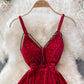 Sexy V-Ausschnitt, kurzes A-Linien-Kleid, modisches Kleid 10893