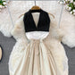 Robe élégante dos nu à col licou Robe trapèze tendance 10926