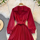 Einfaches A-Linien-Kleid mit V-Ausschnitt Modekleid 10967