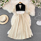 Robe élégante dos nu à col licou Robe trapèze tendance 10926