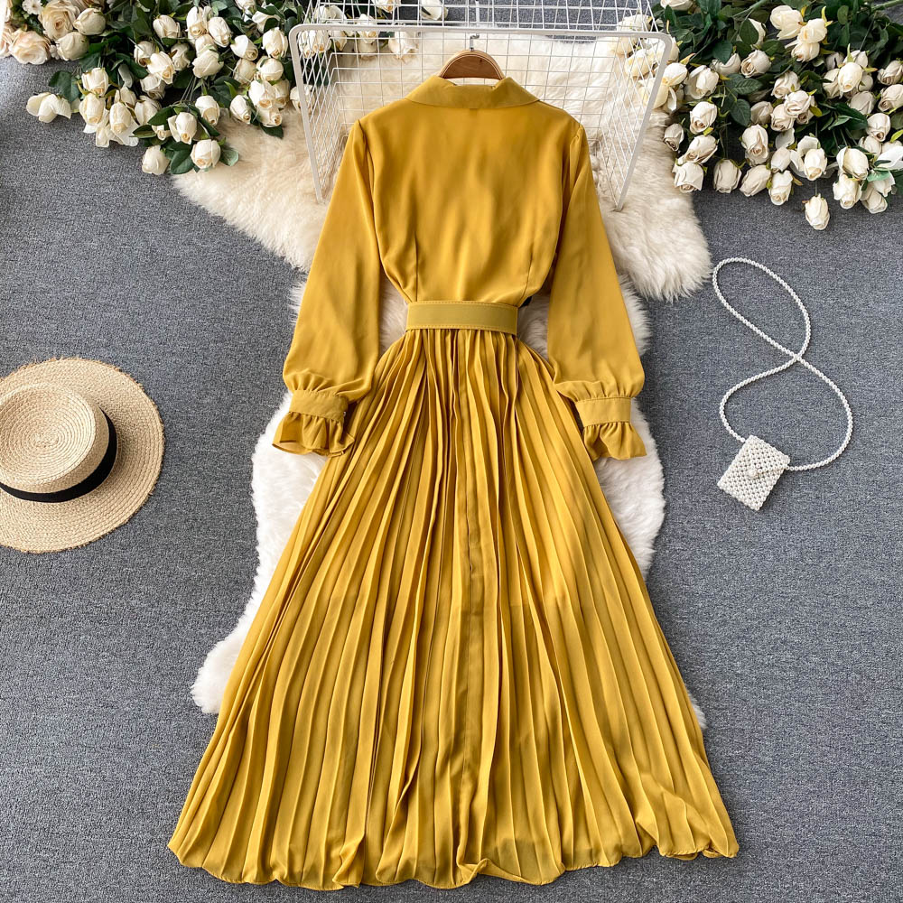 Elegant Chiffon Long Sleeve Dress Fashion Dress  10856