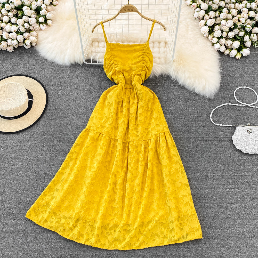 High waist slim A-line lace dress  11202