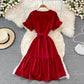 Cute V Neck Short Dress A Line Fashion Dress  10901