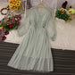 Robe mignonne à manches longues en dentelle Robe tendance 10958