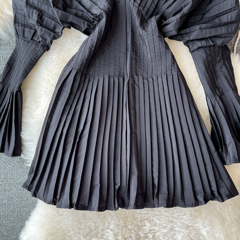 Unique V Neck Long Sleeve Dress Fashion Dress  10911