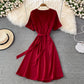 Simple V Neck Short Dress Fashion Dress  10865