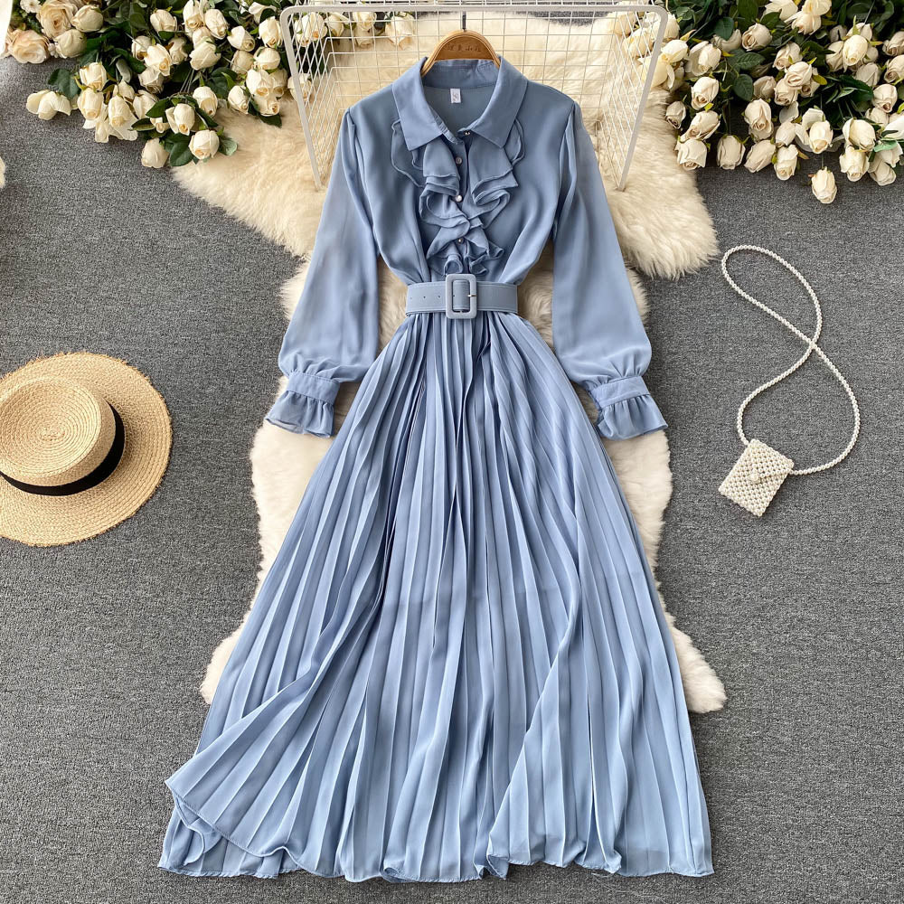 Elegant Chiffon Long Sleeve Dress Fashion Dress  10856