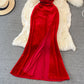 Sexy langes Samtkleid Modekleid 10935