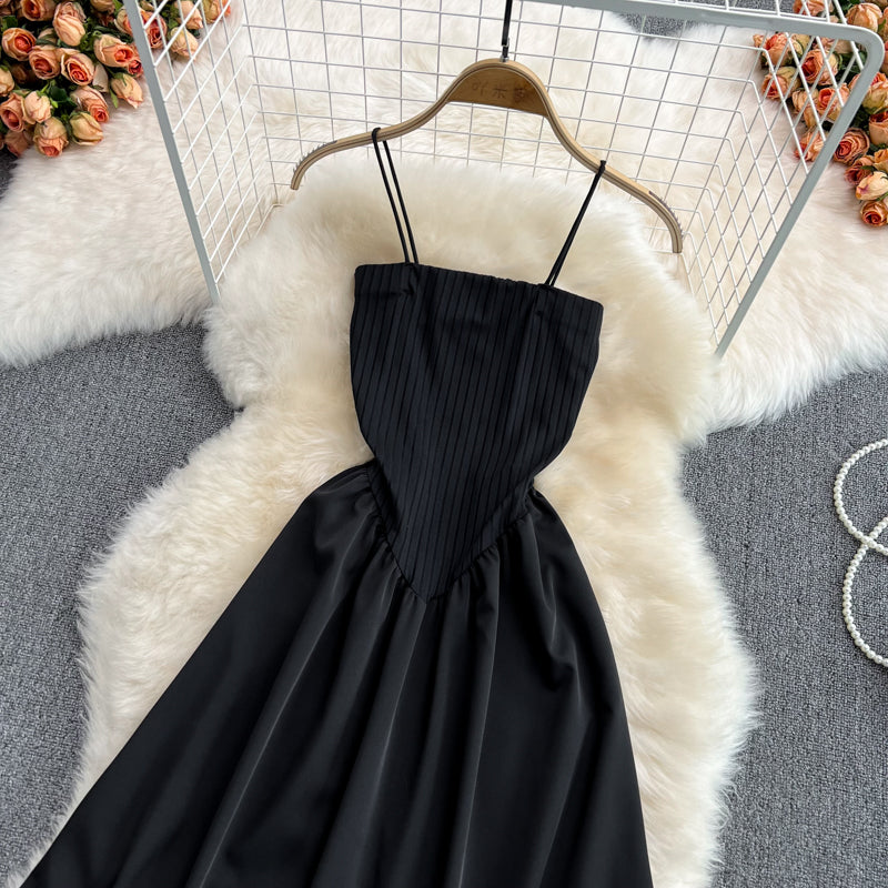 Schwarzes A-Linie Off-Shouler-Kleid Modekleid 10838 