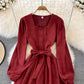 Süßes A-Linien-Langarmkleid Modekleid 10829