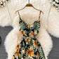 Robe fleurie mignonne à col en V avec nœud Robe tendance 10790