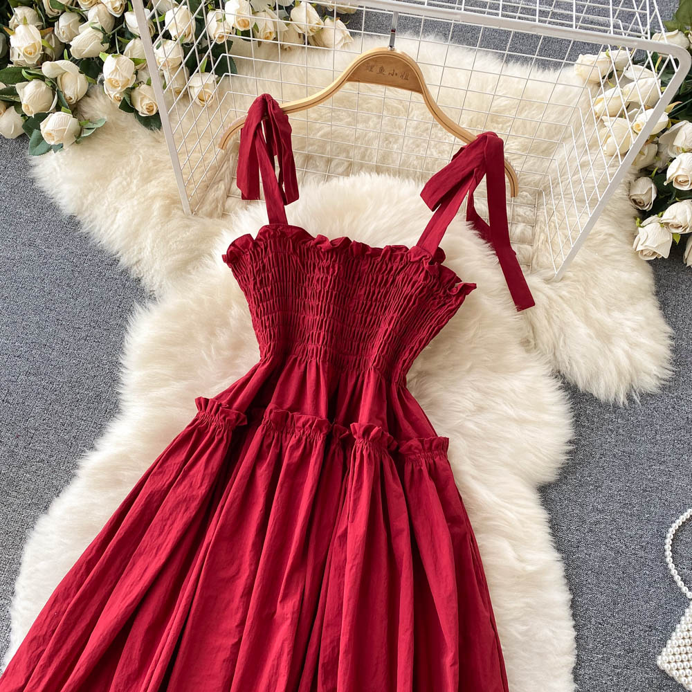Rotes A-Linie kurzes Kleid Mode Mädchenkleid 10818