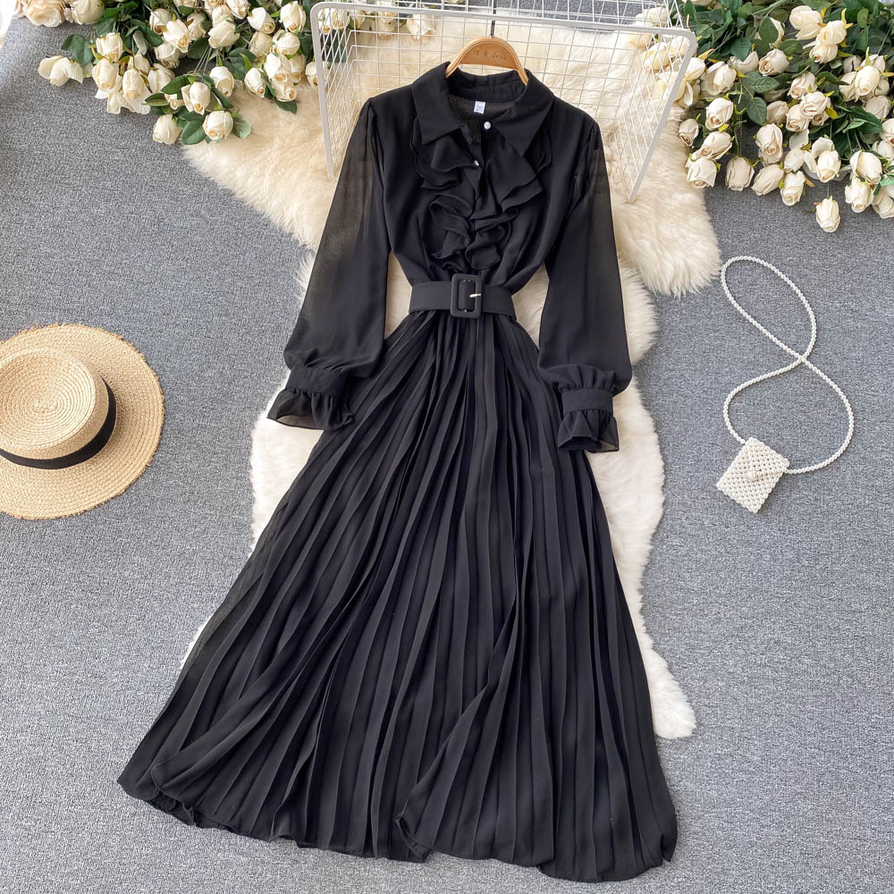 Elegant Chiffon Long Sleeve Dress Fashion Dress  10856