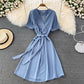 Simple V Neck Short Dress Fashion Dress  10865