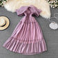 Purple A Line Short Dress Off Shouler Party Dress  10754