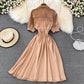 Schicke Kontrastfarbe Kurzarmkleid 10769