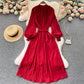 Simple Chiffon Long Sleeve Dress A Line Fashion Dress  10845