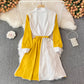 Schlichtes, gestreiftes Hemdkleid in A-Linie 10771 