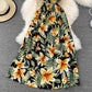 Robe fleurie mignonne à col en V avec nœud Robe tendance 10790