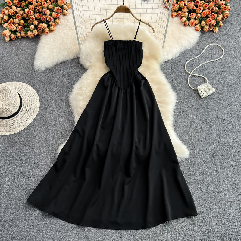 Schwarzes A-Linie Off-Shouler-Kleid Modekleid 10838 