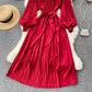 Simple Chiffon Long Sleeve Dress A Line Fashion Dress  10845
