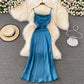 Simple Satin Short Dress Fashion Dress  10792