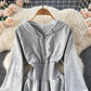 Casual Hooded A Line Dress  10787
