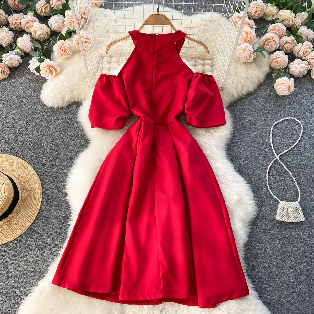 Simple A Line Off Shoulder Dress Fashion Dress  10774