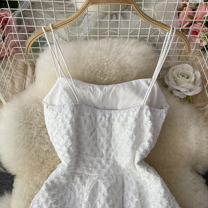 Weißes kurzes Kleid in A-Linie Modekleid 10734