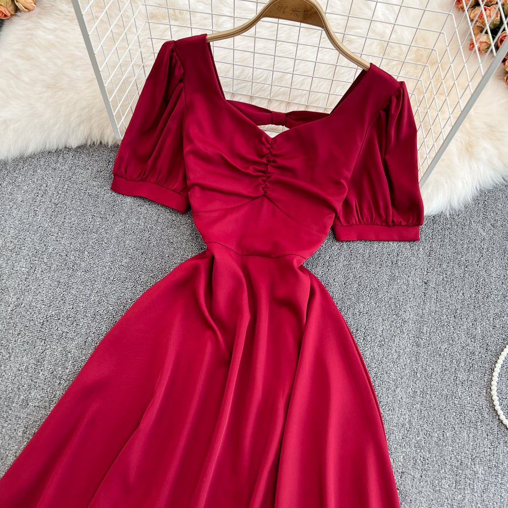 Süße Schleife A-Linie kurzes Kleid Modekleid 10718