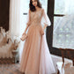 Süßes langes Ballkleid aus Tüllspitze A-Linie Abendkleid 10554
