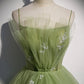Grünes langes Ballkleid aus Tüll Abendkleid in A-Linie 10651