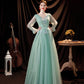 Grünes langes Ballkleid aus Tüll Spitze grünes Abendkleid 10535