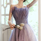 Robe de soirée longue en tulle violet à paillettes 10624