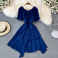 Simple Lace-Up Dress With Irregular Dress  10738