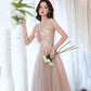 Rosa langes Ballkleid aus Tüllspitze Rosa Abendkleid 10628