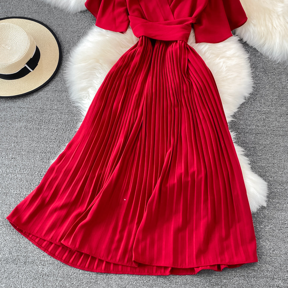 Simple V Neck Short Dress A Line Fashion Dress  10728